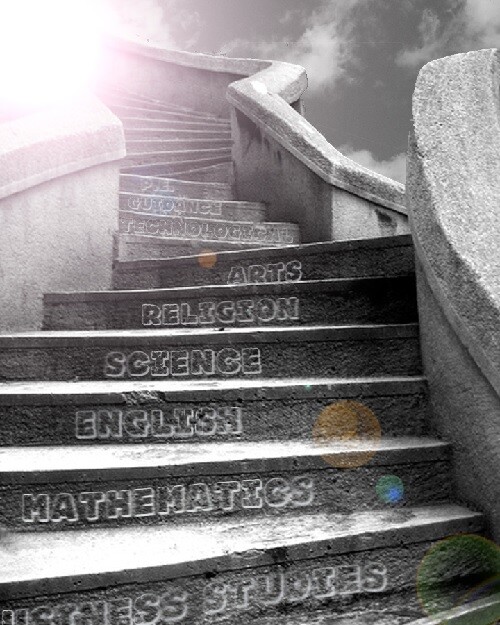 departments on a staircase